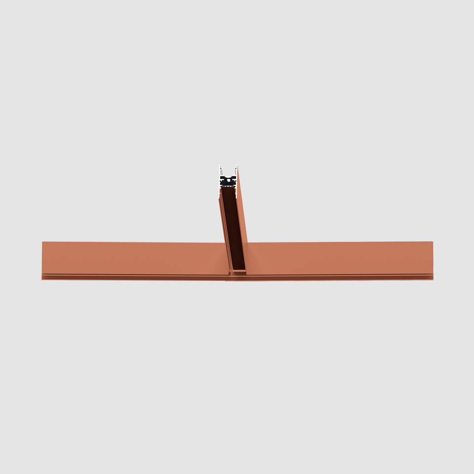 A.24 - Binario Magnetico Soffitto - Giunto T - Rame Spazzolato