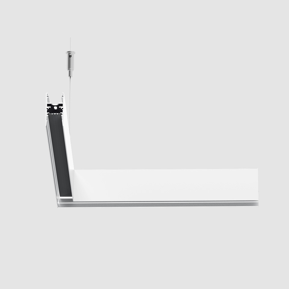 A.24 - Binario Magnetico Sospensione - Angolo 90° (stesso piano) - Bianco
