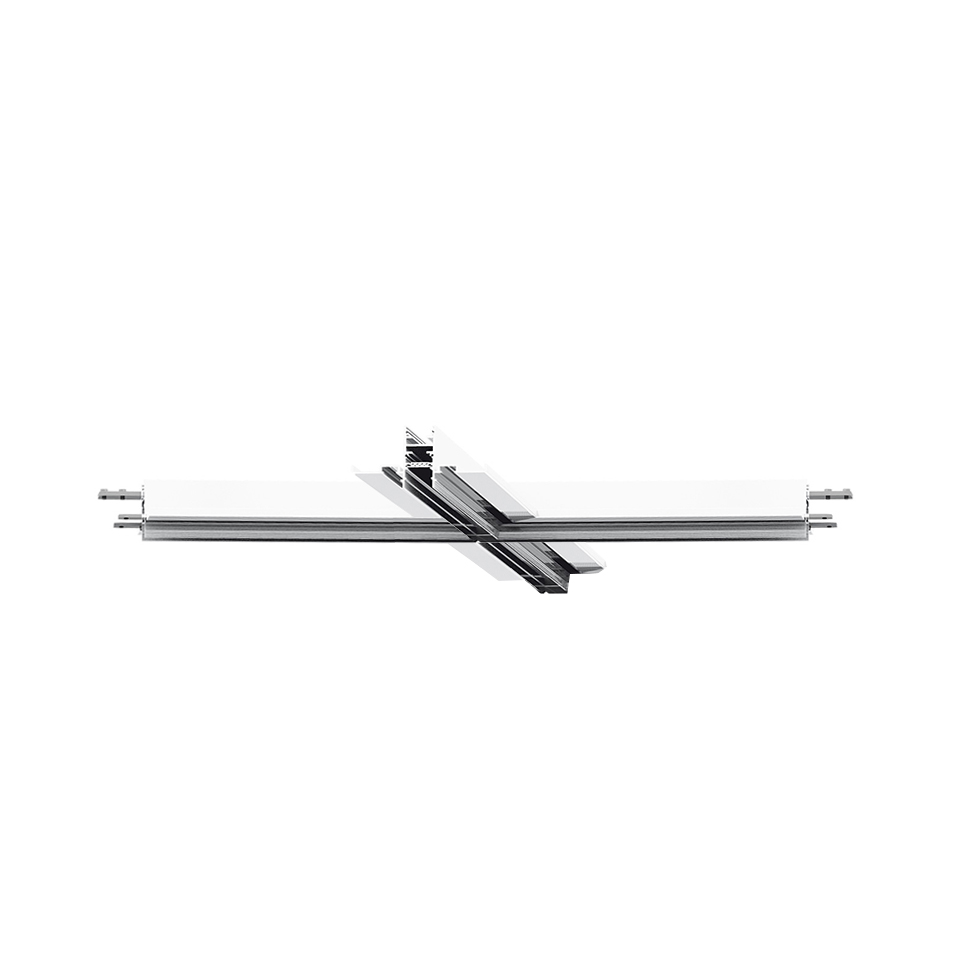 A.24 - Binario Magnetico Incasso - Giunto X - Bianco
