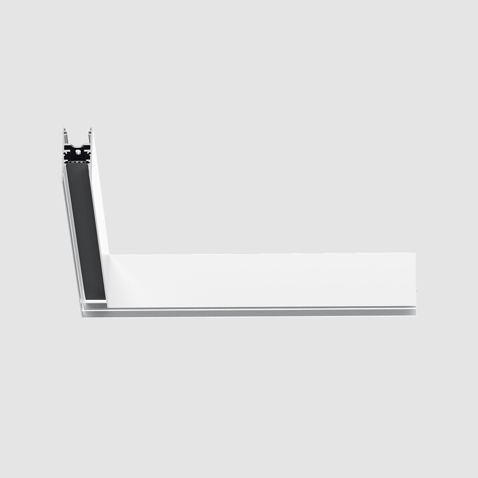 A.24 - Binario Magnetico Soffitto - Angolo 90° (stesso piano) - Bianco