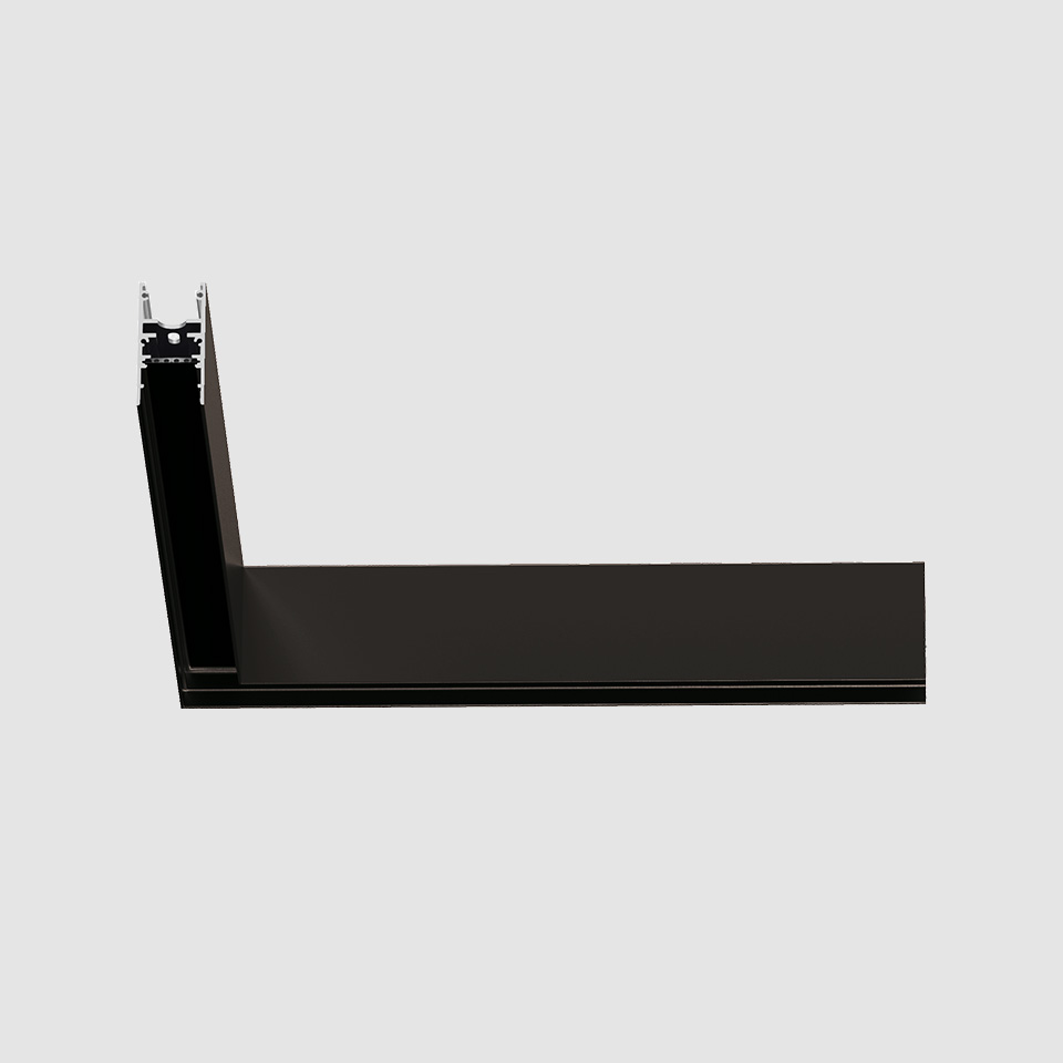 A.24 - Binario Magnetico Soffitto - Angolo 90° (stesso piano) - Nero