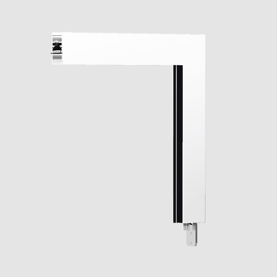 A.24 - Binario Magnetico Soffitto - Angolo 90° (piani perpendicolari) - Bianco