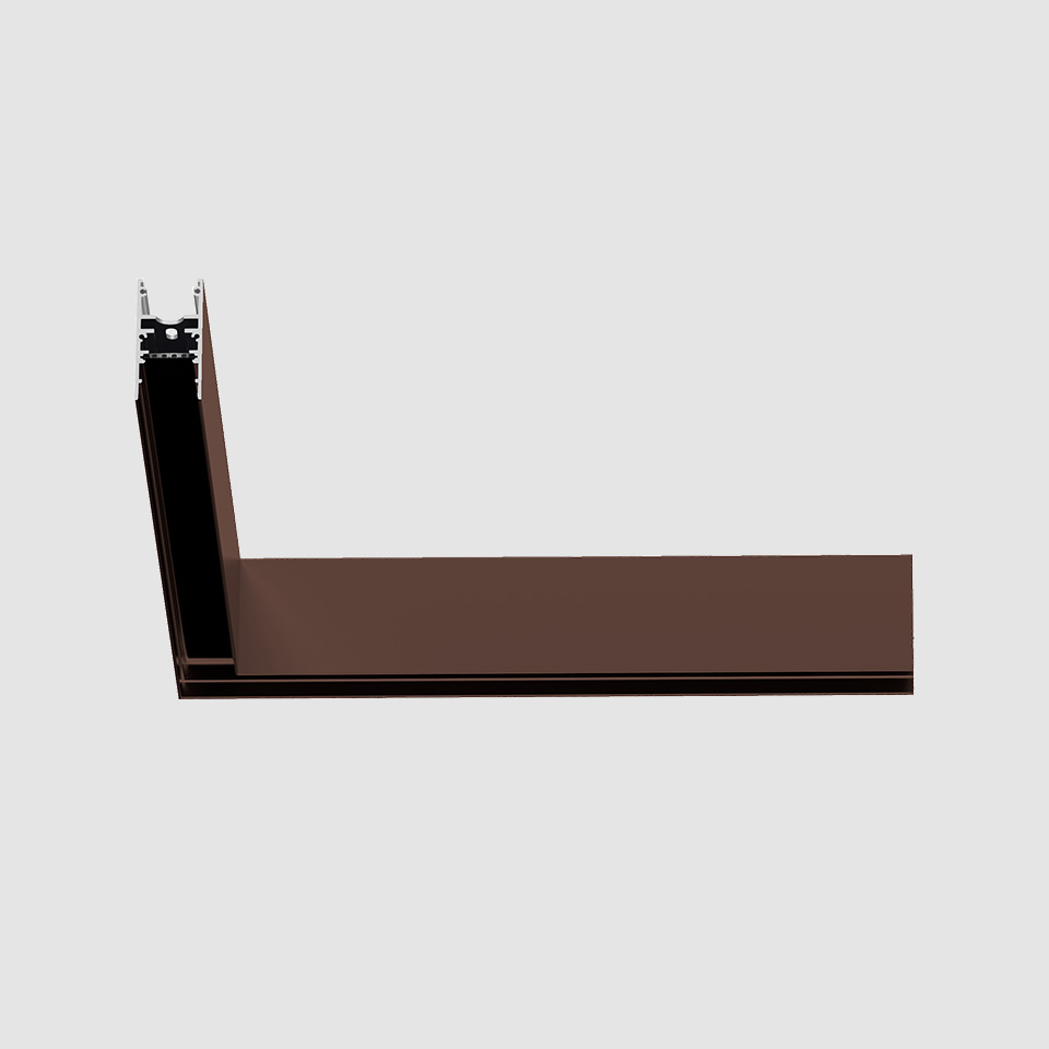 A.24 - Binario Magnetico Soffitto - Angolo 90° (stesso piano) - Bronzo Spazzolato