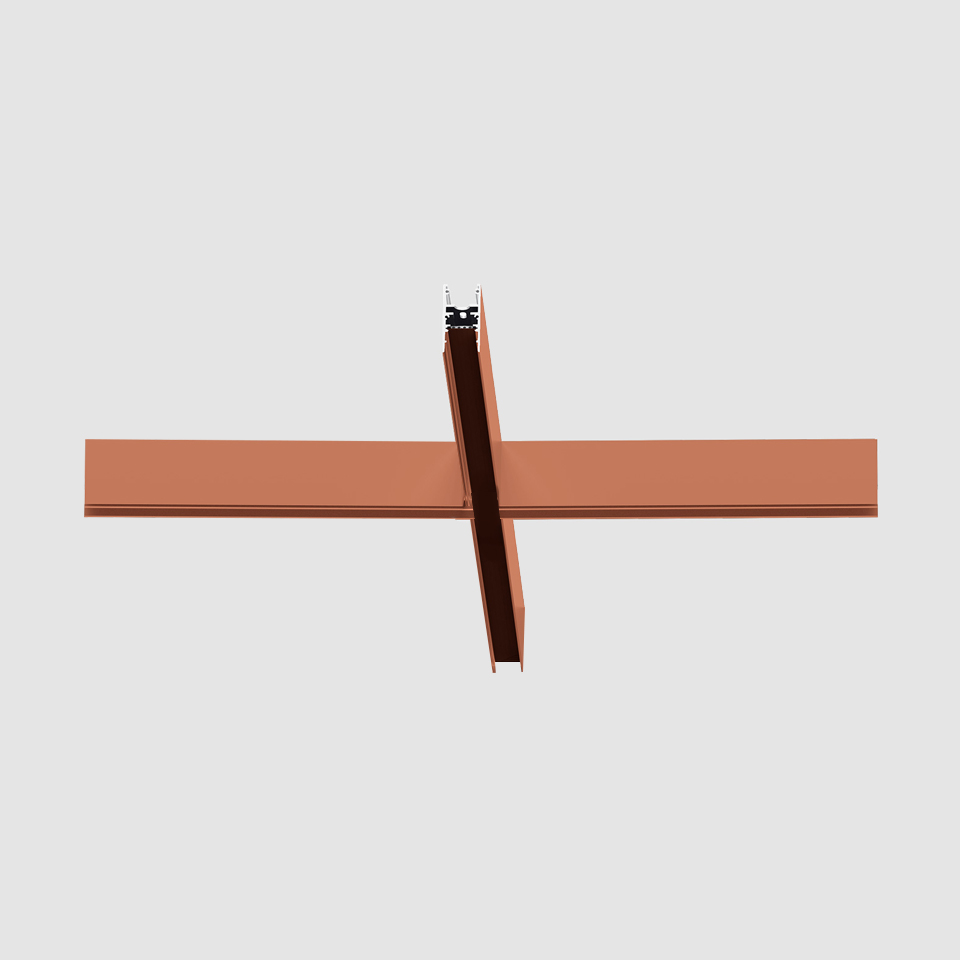 A.24 - Binario Magnetico Soffitto - Giunto X - Rame Spazzolato