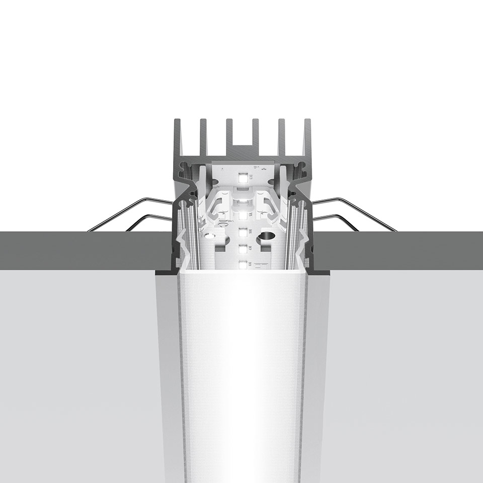 A.39 Recessed - Structural Module Trim 1184mm 3000K DALI Black