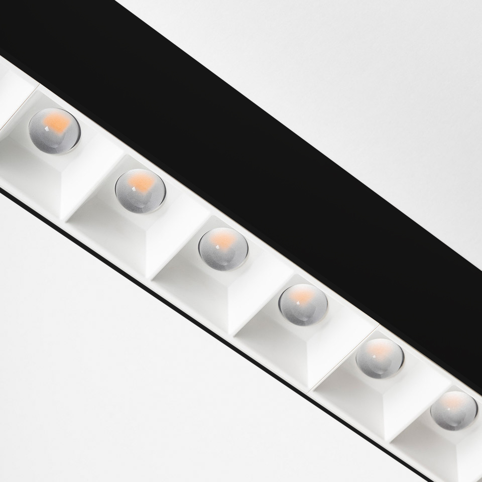 A.39 Refractive - Sospensione - Emissione Diretta + Indiretta - 1184mm - White Integralis - Dimmerabile DALI - Nero