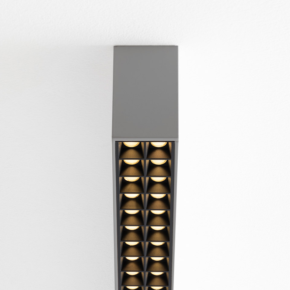 A.39 Microrefractive - Sospensione - Emissione Diretta + Indiretta - 1184mm - 3000K - Silver/Black