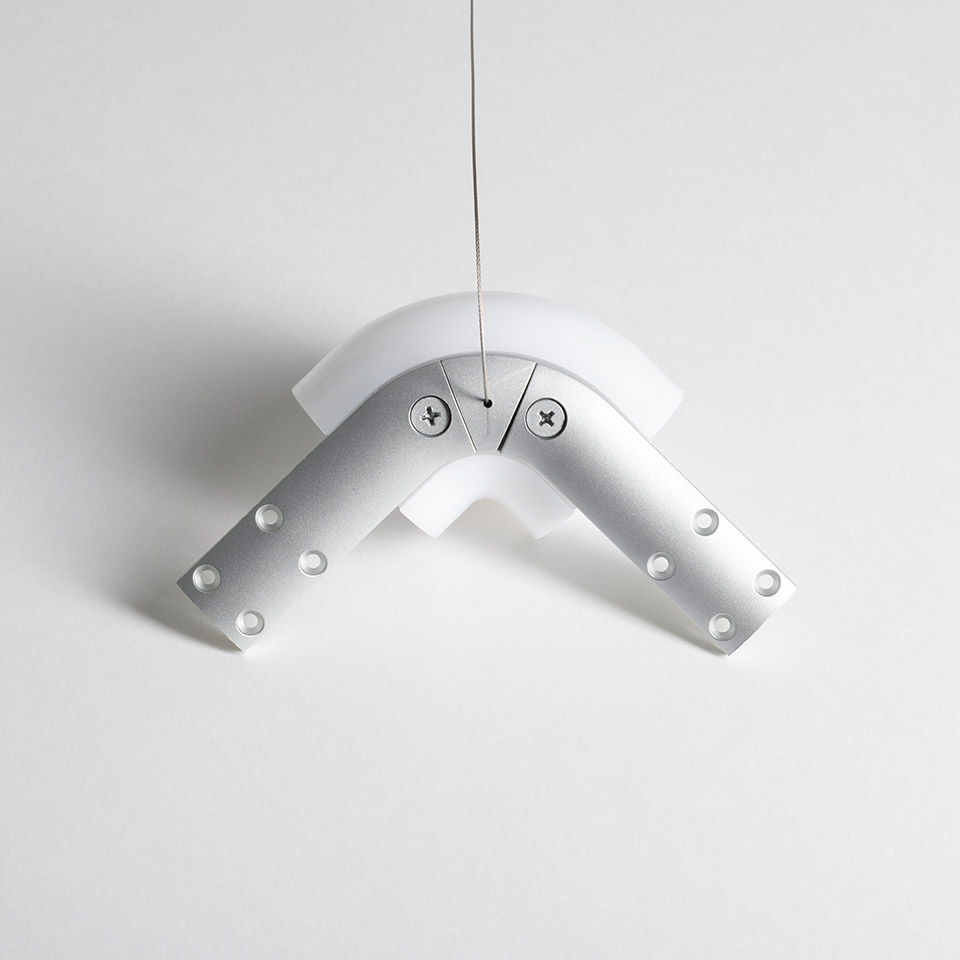 Alphabet of light system - Suspension - Curved - 90° - 3500K - Not powered - 2