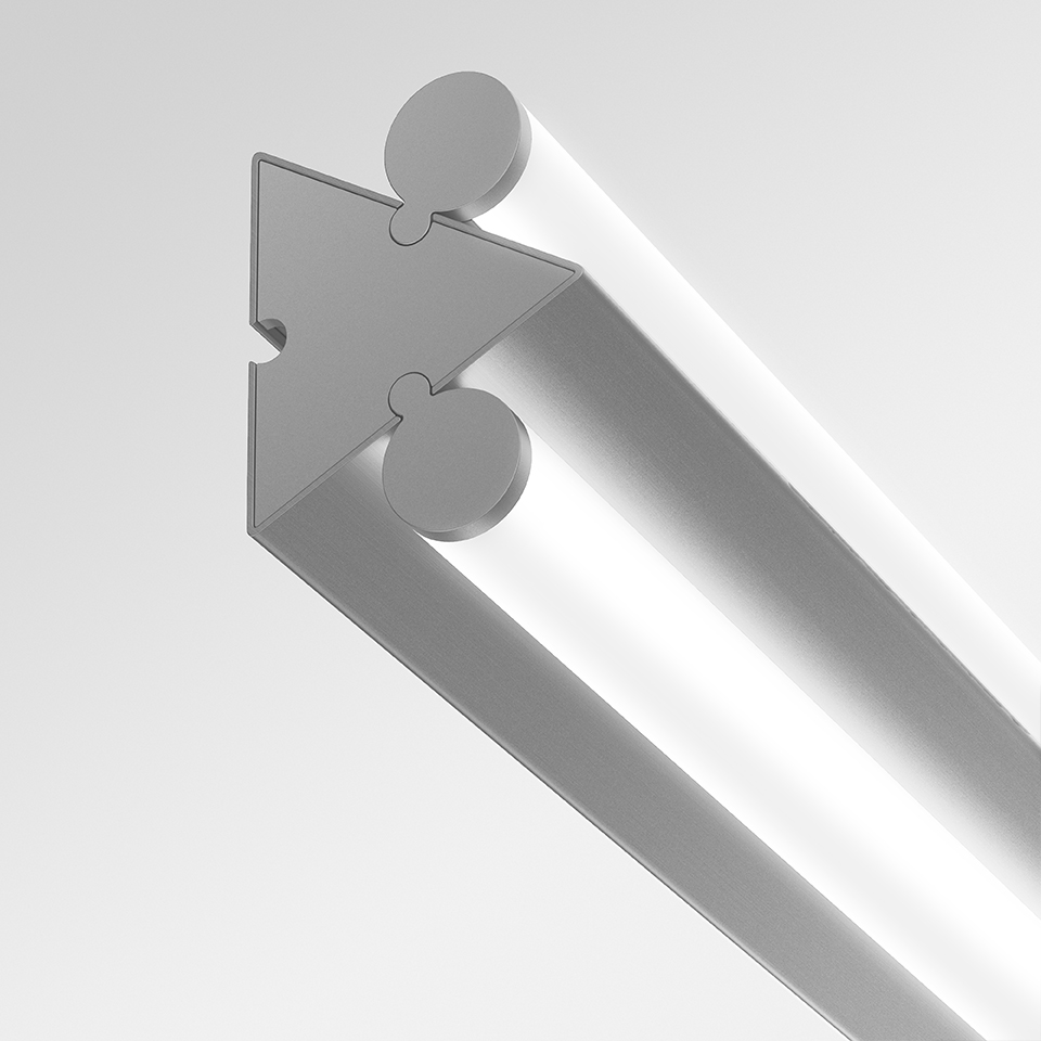 Dreispitz - Parete/Soffitto - 2 Diffused Emission - 90 - Argento