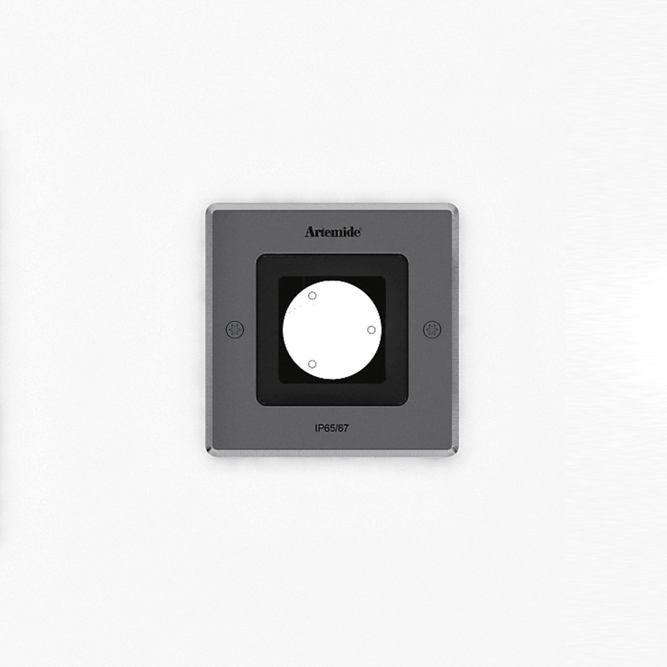 Ego 90 downlight Square 24° 3000K Inox IK10