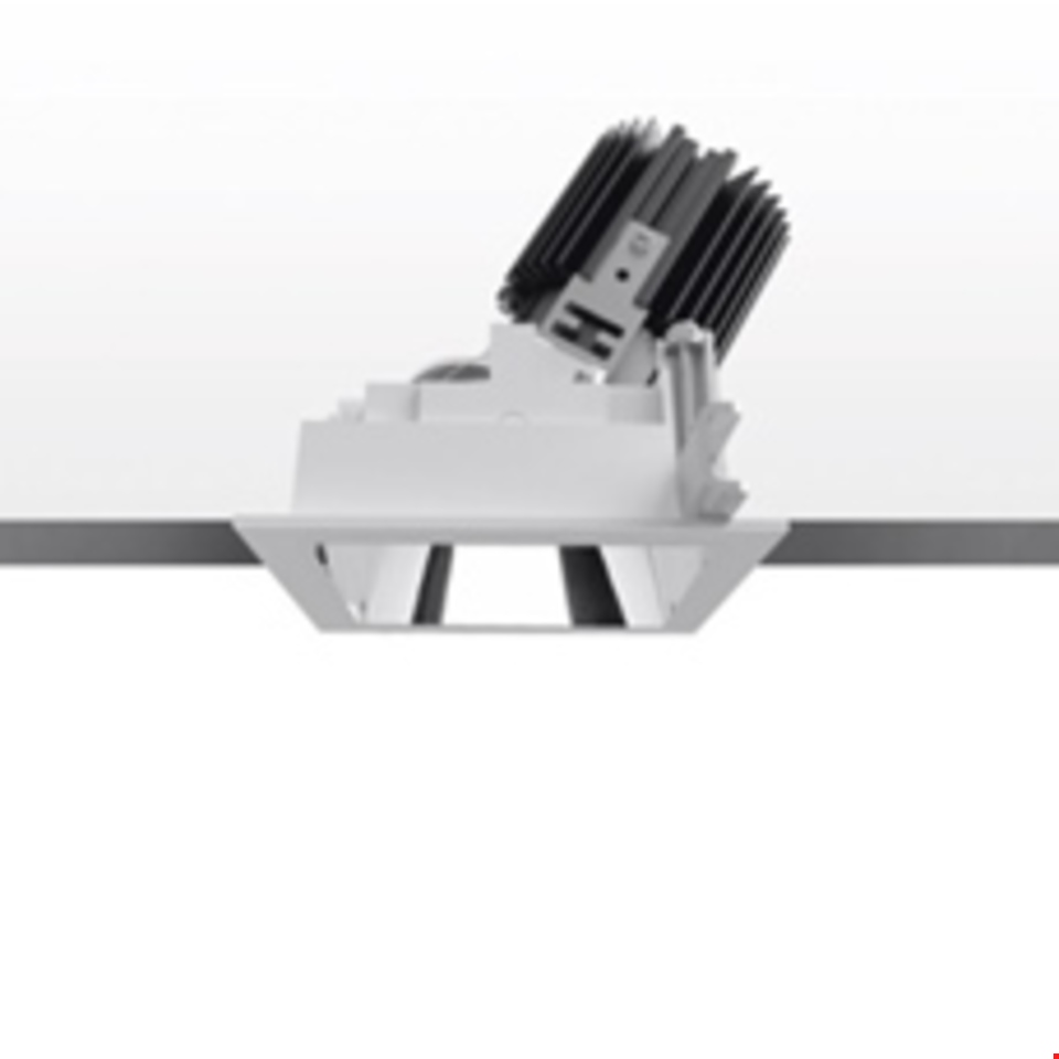 Everything 105 - Quadrato - Trim - Orientabile - 23° - 2700K - Cornice bianca / Riflettore nero