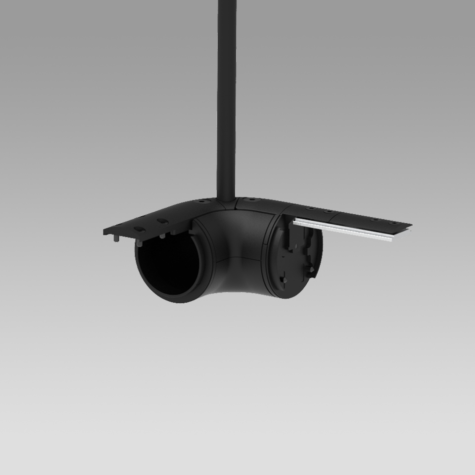 Gople System - Track - Angolo 90° Sinistra - Nero