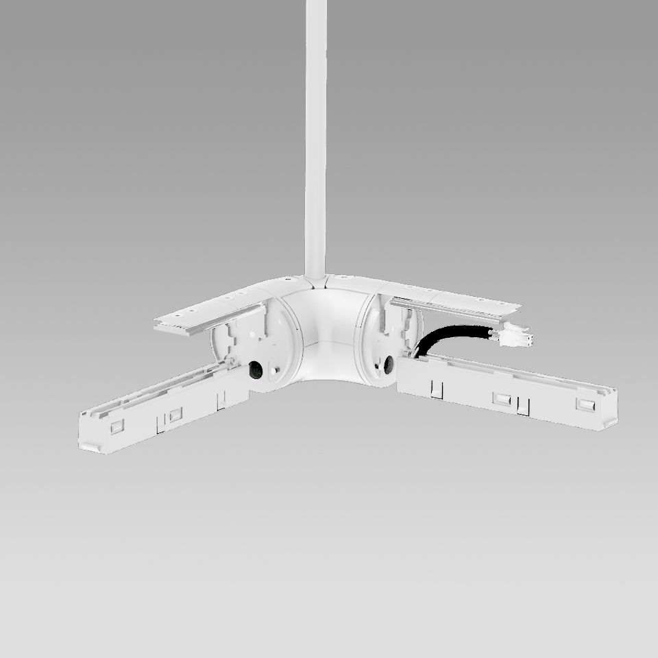 Gople System - Track - Angolo 90° con connessione elettrica - Bianco