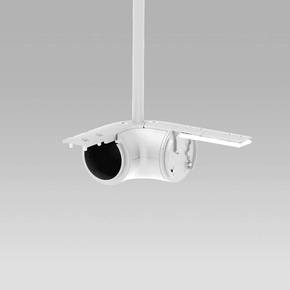 Gople System - Track - Angolo 90° Sinistra - Bianco