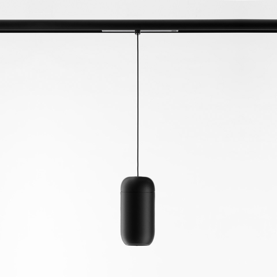 Gople System - Spot Pendant Track - 80 - 2700K - 15° - Dimmerabile DALI - Nero