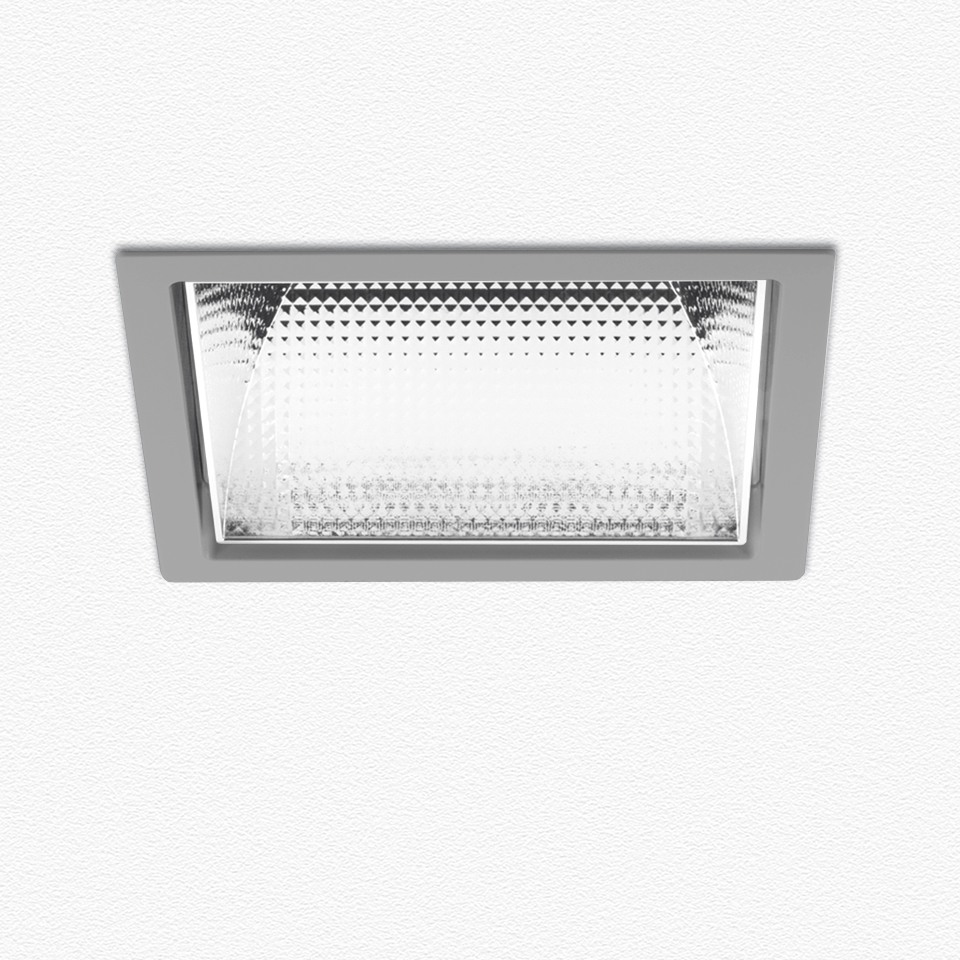 Luceri Kadro Trim - Ottica Sfaccettata a Specchio 3000K - Driver 25W - Grigio