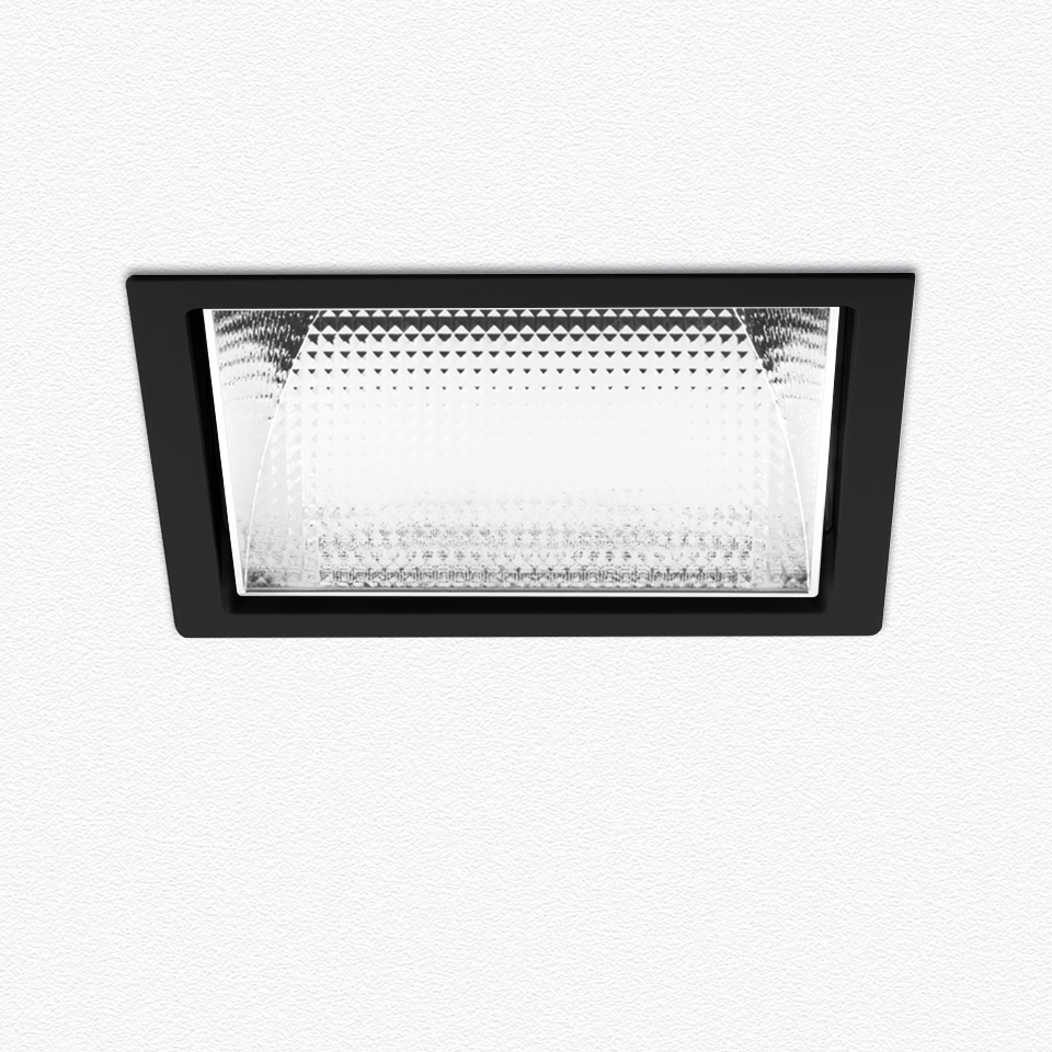 Luceri Kadro Trim - Ottica Sfaccettata a Specchio 3000K - Driver 25W - Nero