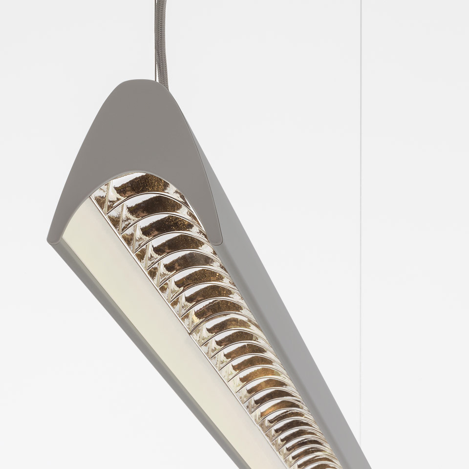 Series Y - Controlled Direct Emission + Batwing Indirect Emission - 3000K - DALI - Argento