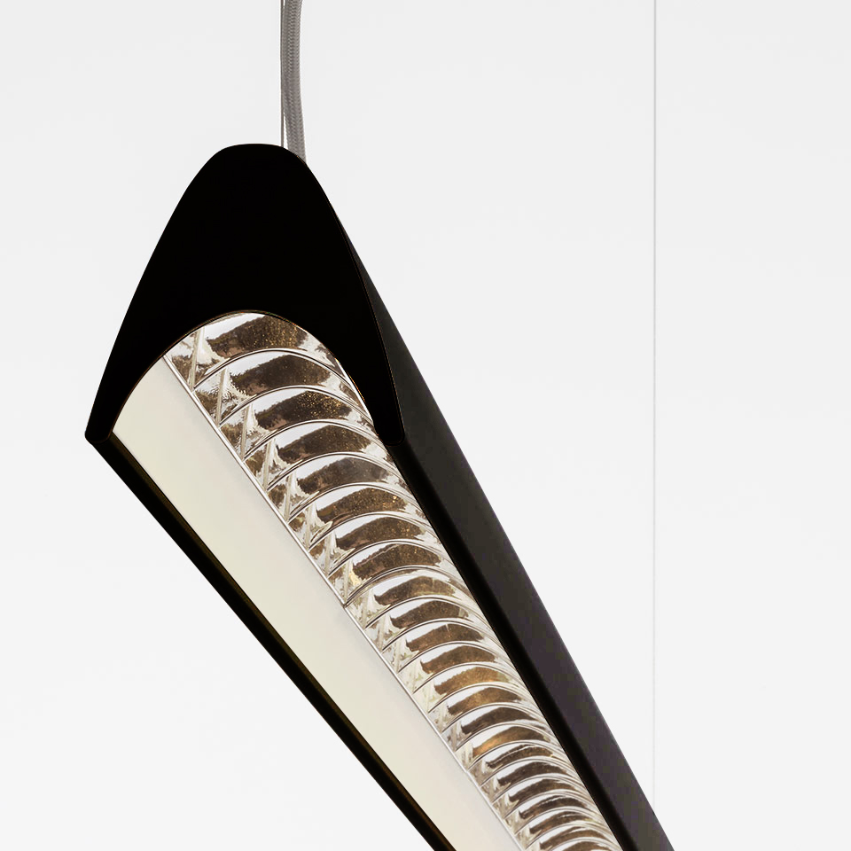Series Y - Controlled Direct Emission + Batwing Indirect Emission - 3000K - DALI - Nero