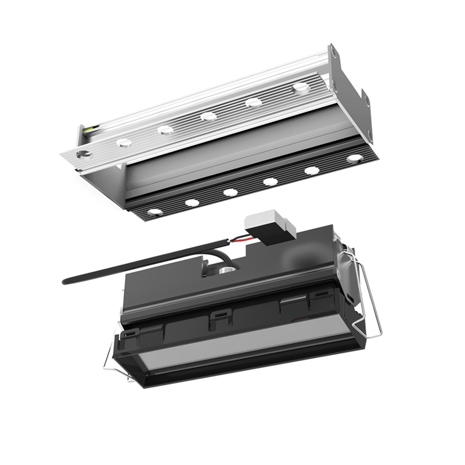 Sharp Wall Washer - Trimless - 1 optic unit - 11W - 2700K - Black/Black