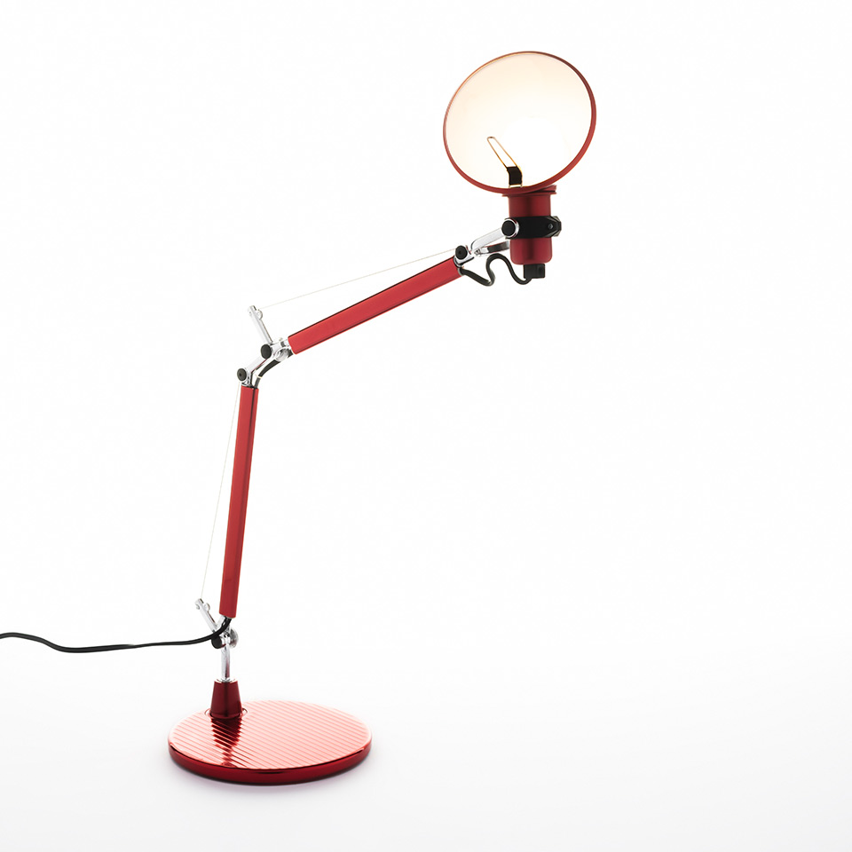 Tolomeo Micro Tavolo - Rosso anodizzato - Corpo Lampada + Base - 2
