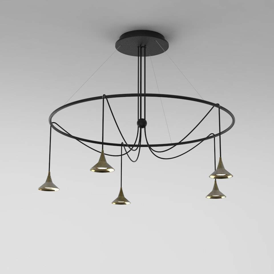 Unterlinden - Chandelier Ring - 2700K - Ottone