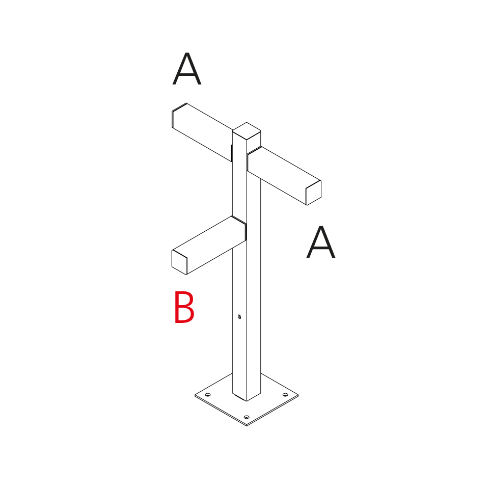 Walking - Pole 900 - 3x180° Heads - A 90h + B 60h