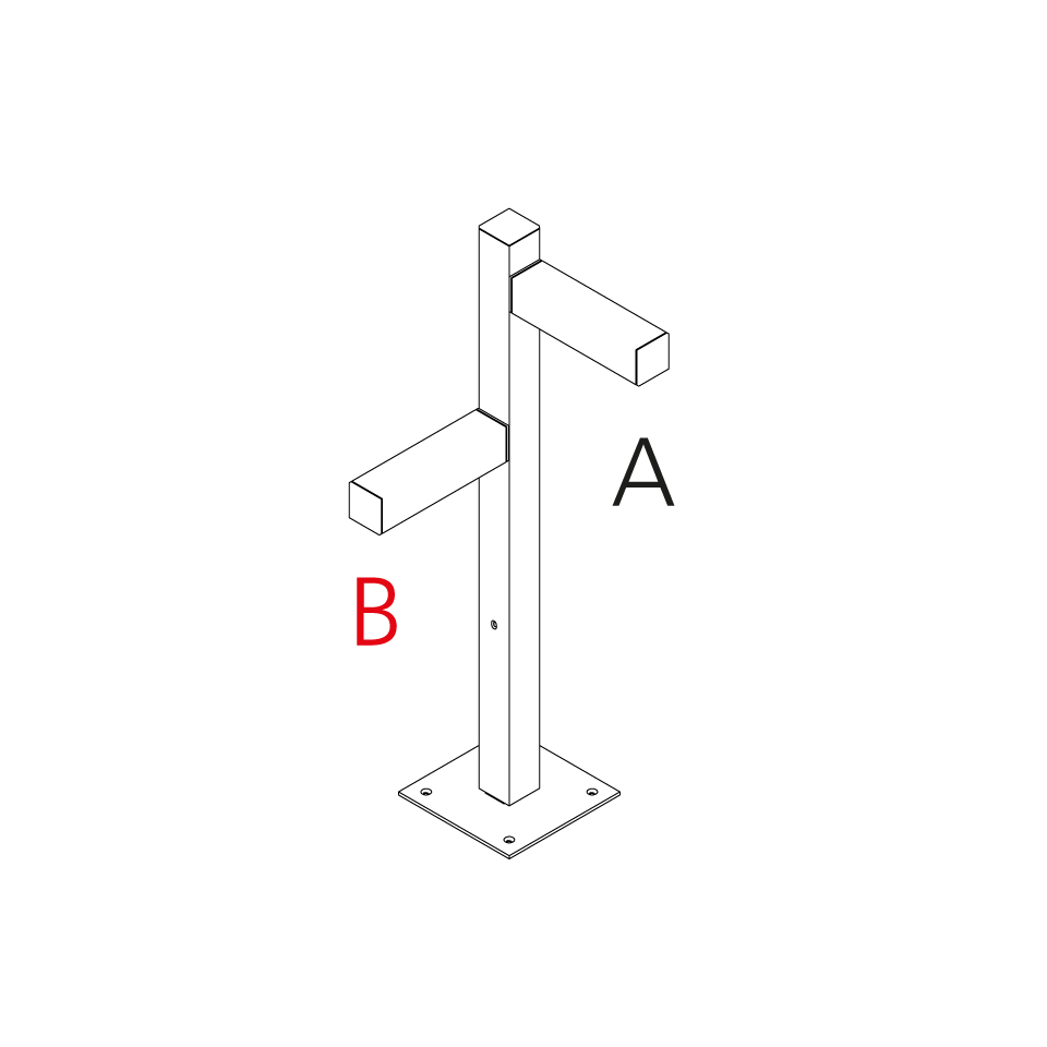 Walking - Pole 900 - 2x90° Heads - A 90h + B 60h