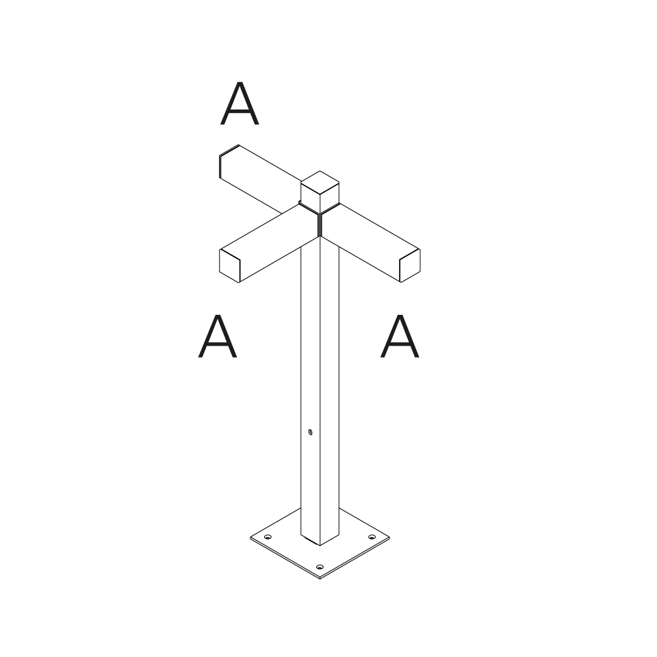Walking - Pole 900 - 3x180° Heads - A 90h