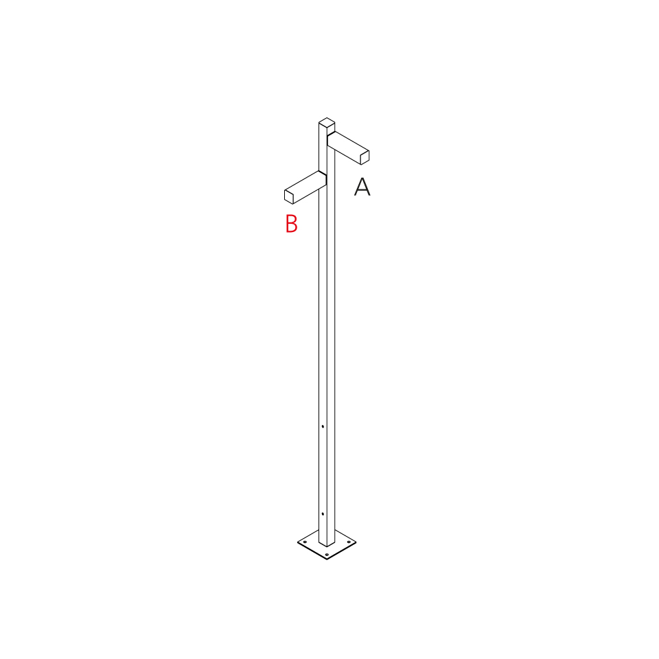 Walking - Pole 2500 - 2x90° Heads - A 250h + B 210h