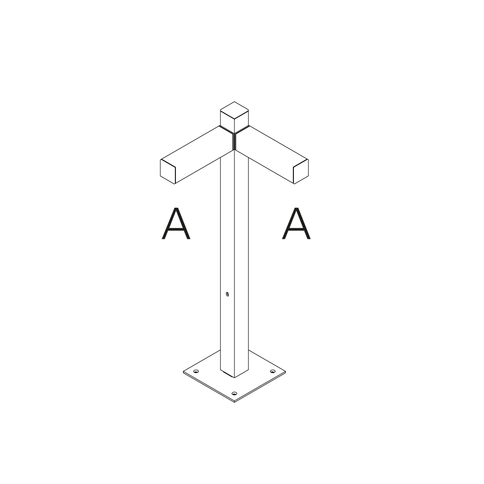 Walking - Pole 900 - 2x90° Heads - A 90h