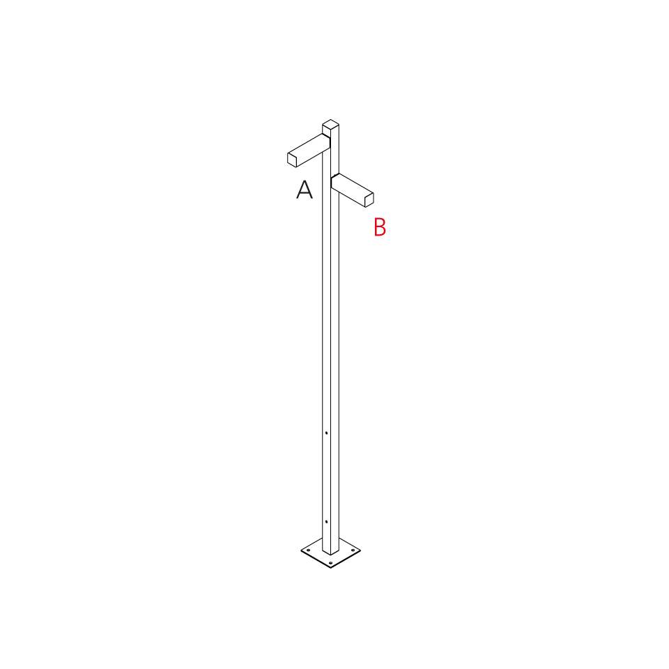 Walking - Pole 2500 - 2x90° Heads - A 250h + B 210h
