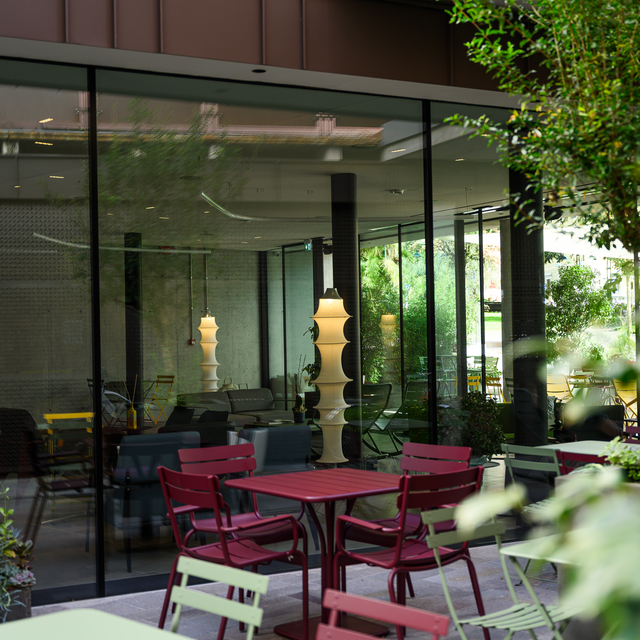 Image taken from the outside of the structure where two Falkland Terra can be spotted inside the hall.